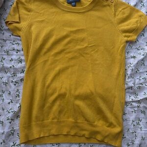 MODCLOTH Mustard Yellow Short Sleeve Sweater Top